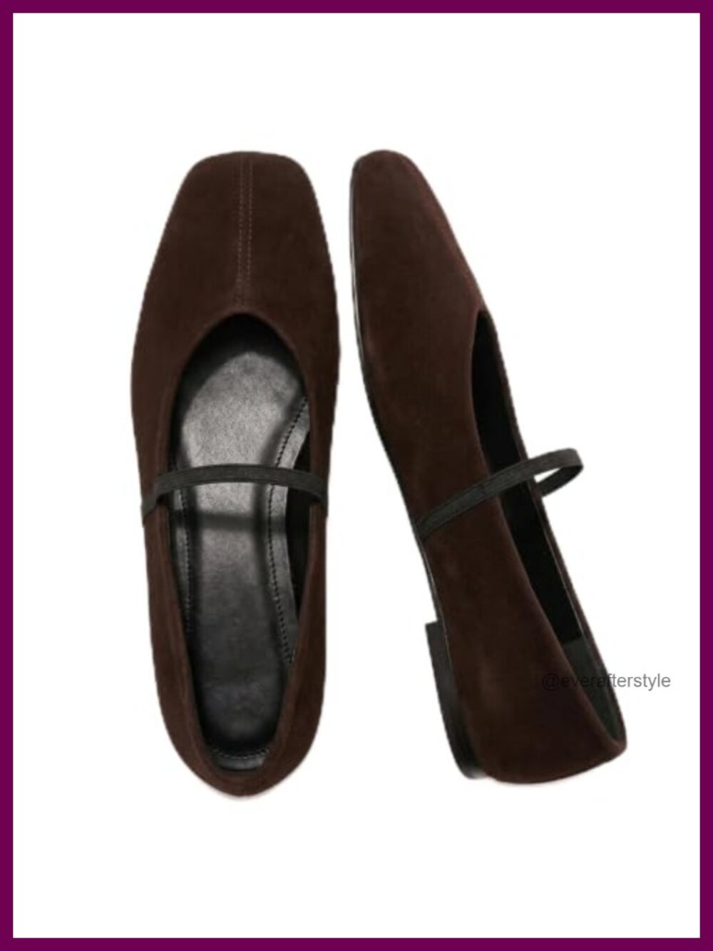 Square Toe Mary Jane Ballet Flats Faux Leather Elastic Strap Women's Shoes